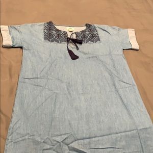 Old Navy chambray embroidered dress